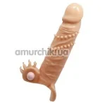 Насадка на пенис с вибрацией Pretty Love Penis Sleeve Connor, телесная - Фото №1
