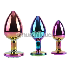 Набір анальних пробок Matrix Mont Rainbow Gem Butt Plug Set, різнокольоровий - Фото №1