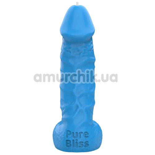 Свічка у вигляді пеніса Pure Bliss Small Coco Splash - кокос, блакитна