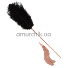Флоггер с перышком для ласк Rosy Gold Nouveau Feather Tickler & Whip, золотой - Фото №1