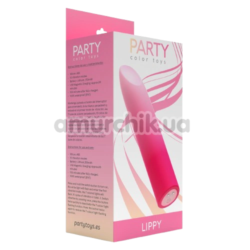Клиторальный вибратор Party Color Toys Lippy, розово-белый