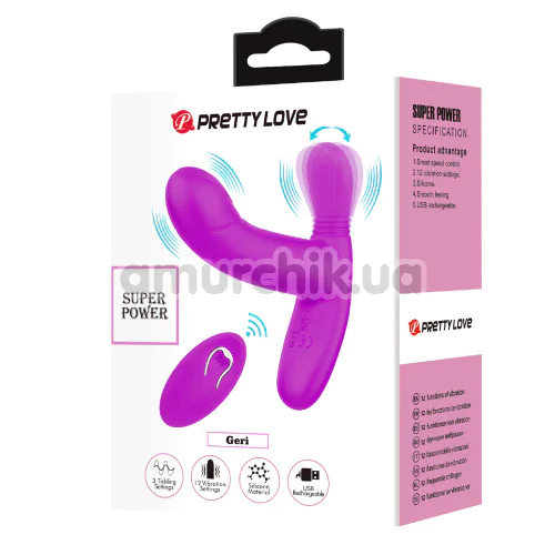 Вибратор для клитора и точки G Pretty Love Geri, фиолетовый