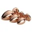 Набір з 3 анальних пробок з рожевим кристалом Gleaming Love Gold Plug Set, золотий - Фото №4