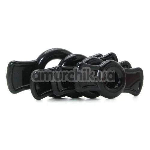 Набір ерекційних кілець TitanMen Cock Ring Set, 4 шт чорний