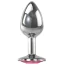 Анальна пробка з рожевим кристалом Adam & Eve Pink Gem Anal Plug Small, срібна - Фото №1