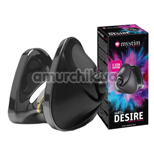Вибратор на палец с электростимуляцией Mystim Black Edition Heart's Desire, черный
