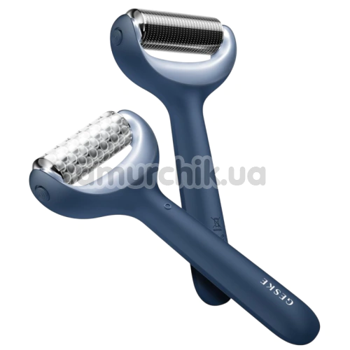 Массажер-роллер для лица и тела с микроиглами Geske MicroNeedle Face & Body Roller 8 in 1, синий
