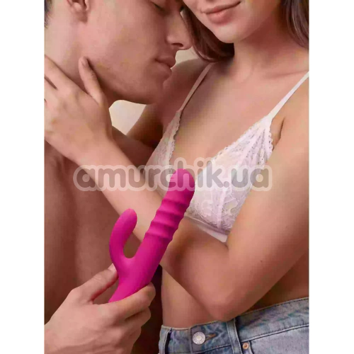 Вібратор з ротацією і рухомими кульками Lovense Velvo, рожевий