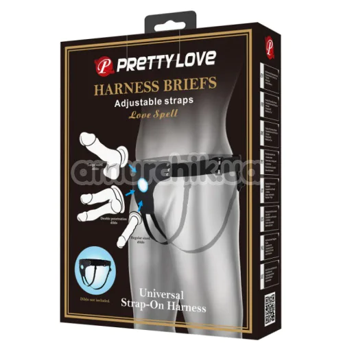 Трусики для страпона Pretty Love Harness Briefs Adjustable Straps Love Spell, чорні