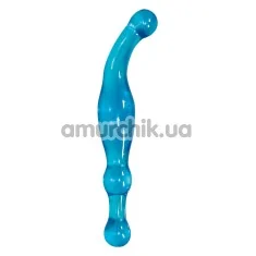 Двокінцевий фалоімітатор Double Pleasure, блакитний - Фото №1