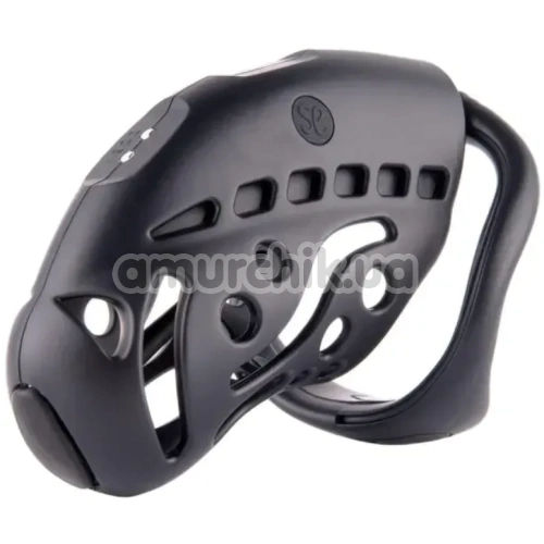 Пояс верности с электростимуляцией Lockink Sevanda Nautilus Estim Remote Control Chastity Cage, черный