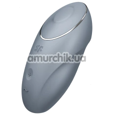 Кліторальний вібратор з пульсацією Satisfyer Tap & Climax 1, сіро-блакитний - Фото №1