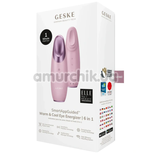 Массажер для глаз Geske Warm & Cool Eye Energizer 6 in 1, светло-розовый