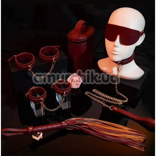 Бондажный набор Roomfun BDSM Kit, бордовый
