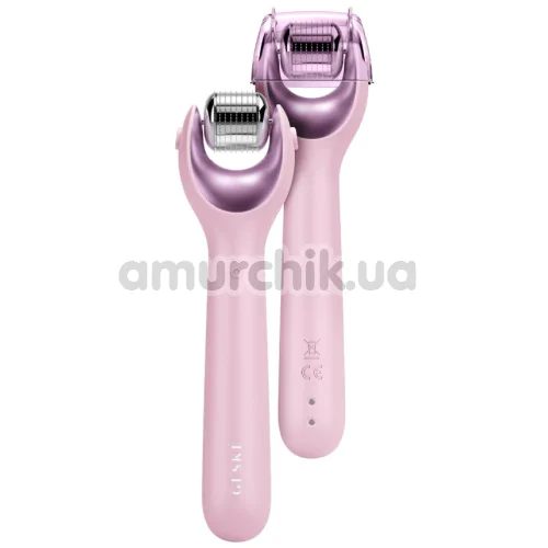 Массажер-роллер для лица с микроиглами Geske MicroNeedle Face Roller 9 in 1, светло-розовый