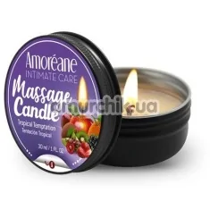 Массажная свеча Amoreane Massage Candle Tropical Temptation - тропические фрукты, 30 мл - Фото №1