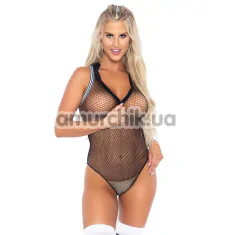 Боді Leg Avenue Get It Right Fishnet Bodysuit, чорне - Фото №1