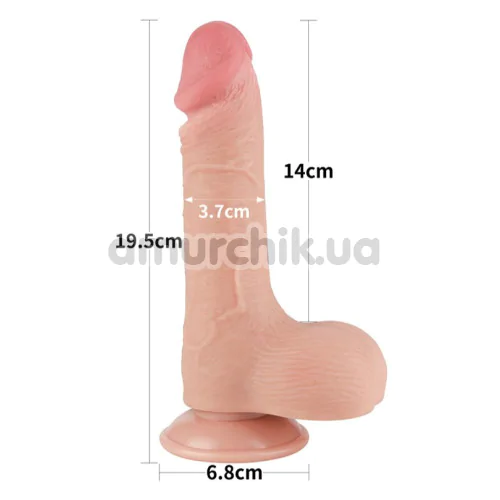 Фаллоимитатор Sliding-Skin Dual Layer Dong 7.5 с мошонкой, телесный