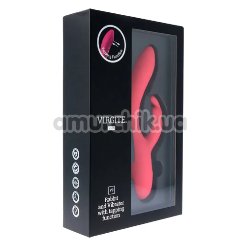 Вібратор з пульсацією Virgite Vibes Rabbit And Vibrator With Tapping V9, рожевий