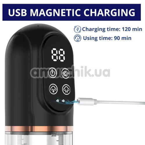 Вакуумна помпа Men's Play Automatic Penis Pump For Enlargement & Masturbator B13, прозора