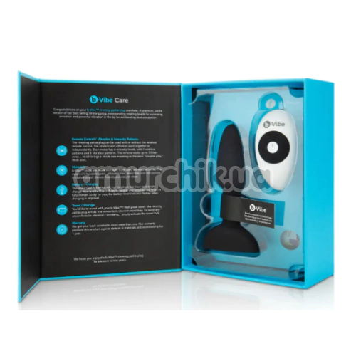 Анальная пробка с вибрацией и ротацией B-Vibe Rimming Plug Petite, черная