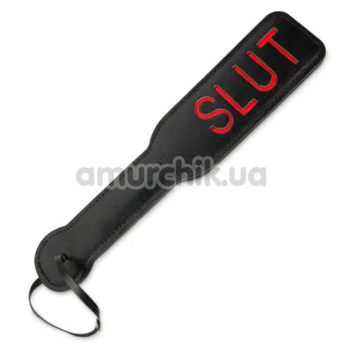 Шльопалка DS Fetish Paddle Slut, чорна - Фото №1