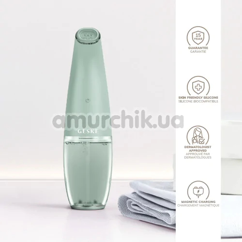 Пристрій для очищення шкіри обличчя Geske Aqua-Stream Face Cleanser 8 in 1, зелений