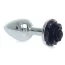 Анальная пробка с черной розочкой Exclusivity Jewellery Silver Rose Plug, серебряная - Фото №1