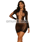 Платье Star Night Net Sleeves Open Mini Dress, черное - Фото №1