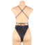 Боді Star Night Deep V Diamond Backless Bodysuit, чорне - Фото №8