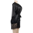 Комплект Star Night Satin Silk Erotic Nightgown, чорний: халатик + трусики-стрінги - Фото №9