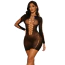 Платье Star Night Net Sleeves Open Mini Dress, черное - Фото №1