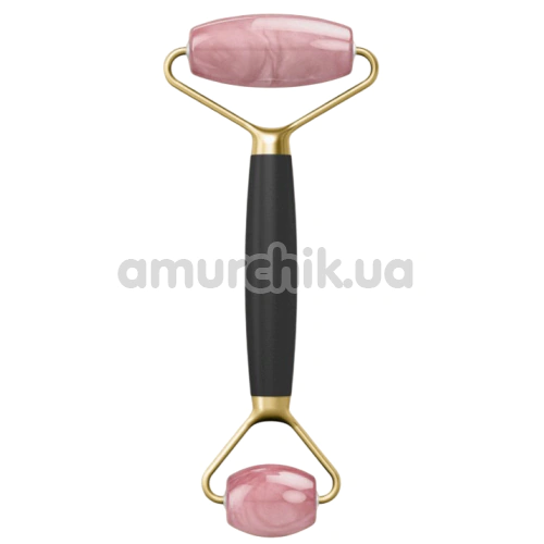Роликовый массажер Geske Rose Quartz Face & Body Roller 5 in 1, черно-золотой