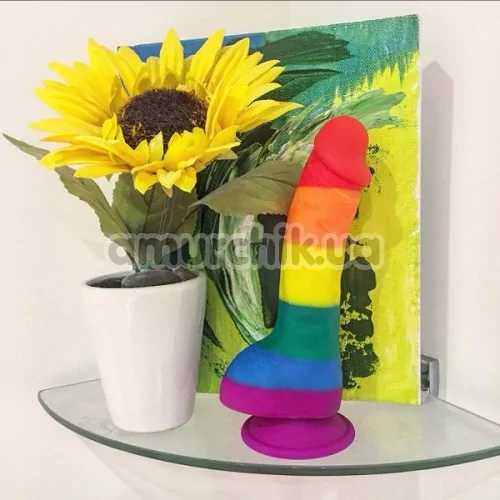 Фалоімітатор Pride Dildo з мошонкою, райдужний