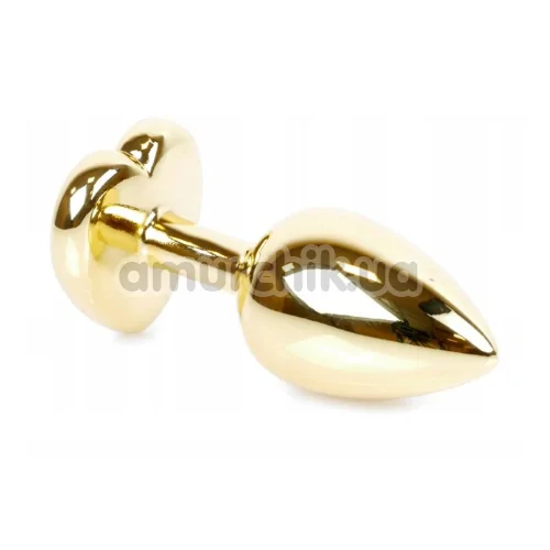 Анальна пробка із рожевим кристалом Exclusivity Jewellery Gold Heart Plug, золота