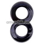 Эрекционное кольцо Get Lock Duo Cock 8 Ball Ring, черное - Фото №1