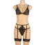 Комплект Star Night Bra Garter Belt, черный: бюстгальтер + трусики с гартерами - Фото №8