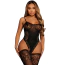 Комплект JSY Sexy Lingerie WW7238, черный: боди + чулки - Фото №1