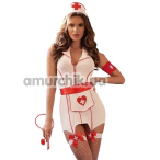 Костюм медсестры Star Night Nurse Set, красно-белый: платье + головной убор + фартук + повязка на руку - Фото №1