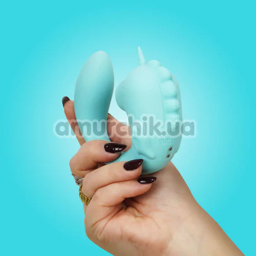 Вібратор з рухомим язичком Unihorn C-Horse Ocean Peak, блакитний