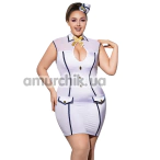 Костюм стюардеси JSY Sexy Lingerie P61123, білий: сукня + головний убір - Фото №1