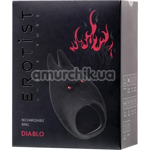 Виброкольцо Erotist Diablo, черное