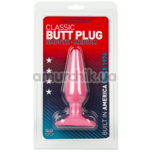 Анальная пробка Classic Butt Plug Smooth Medium, розовая