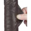Фаллоимитатор Sliding-Skin Dual Layer Dong 9.5 с мошонкой, коричневый - Фото №13