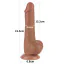 Фаллоимитатор Sliding-Skin Dual Layer Dong 7.5 с маленькой мошонкой, светло-коричневый - Фото №3