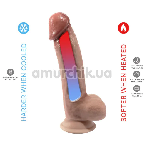 Фалоімітатор Silexd Supreme Edition Real Skin Model 1 Size 8, тілесний
