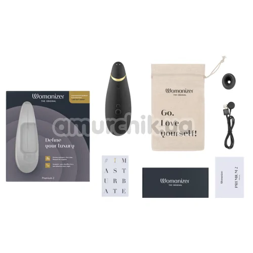 Симулятор орального секса для женщин Womanizer Premium 2, черный