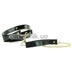 Ошейник с поводком Fetish Fantasy Gold Collar & Leash, черный - Фото №1