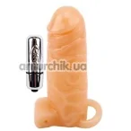Насадка на пенис с вибрацией Superme Vibrating Warrior Sleeve, телесная - Фото №1