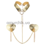 Украшения для сосков с чокером JSY Nipple Sticker RT236114, золотые - Фото №1